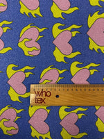 Flame Heart Lurex Fabric by the Metre - Whotex Fabrics London