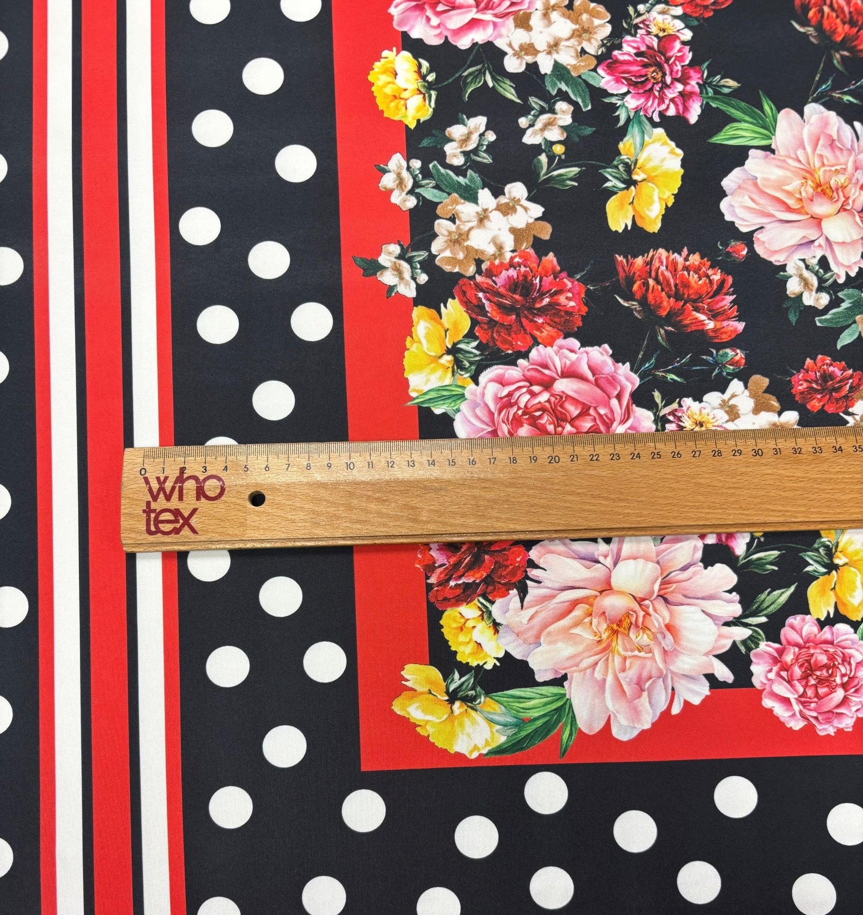 Floral Lion Print Lycra Stretch Fabric by the Metre - Whotex Fabrics London