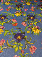 Floral Lurex Fabric by the Metre - Whotex Fabrics London