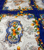 Floral Mosaic Lemon Angel Pattern Fabric Sold by Metre - Whotex Fabrics London