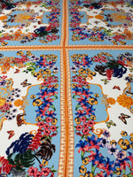 Floral Panel Moss Crepe Fabric by the Metre - Whotex Fabrics London