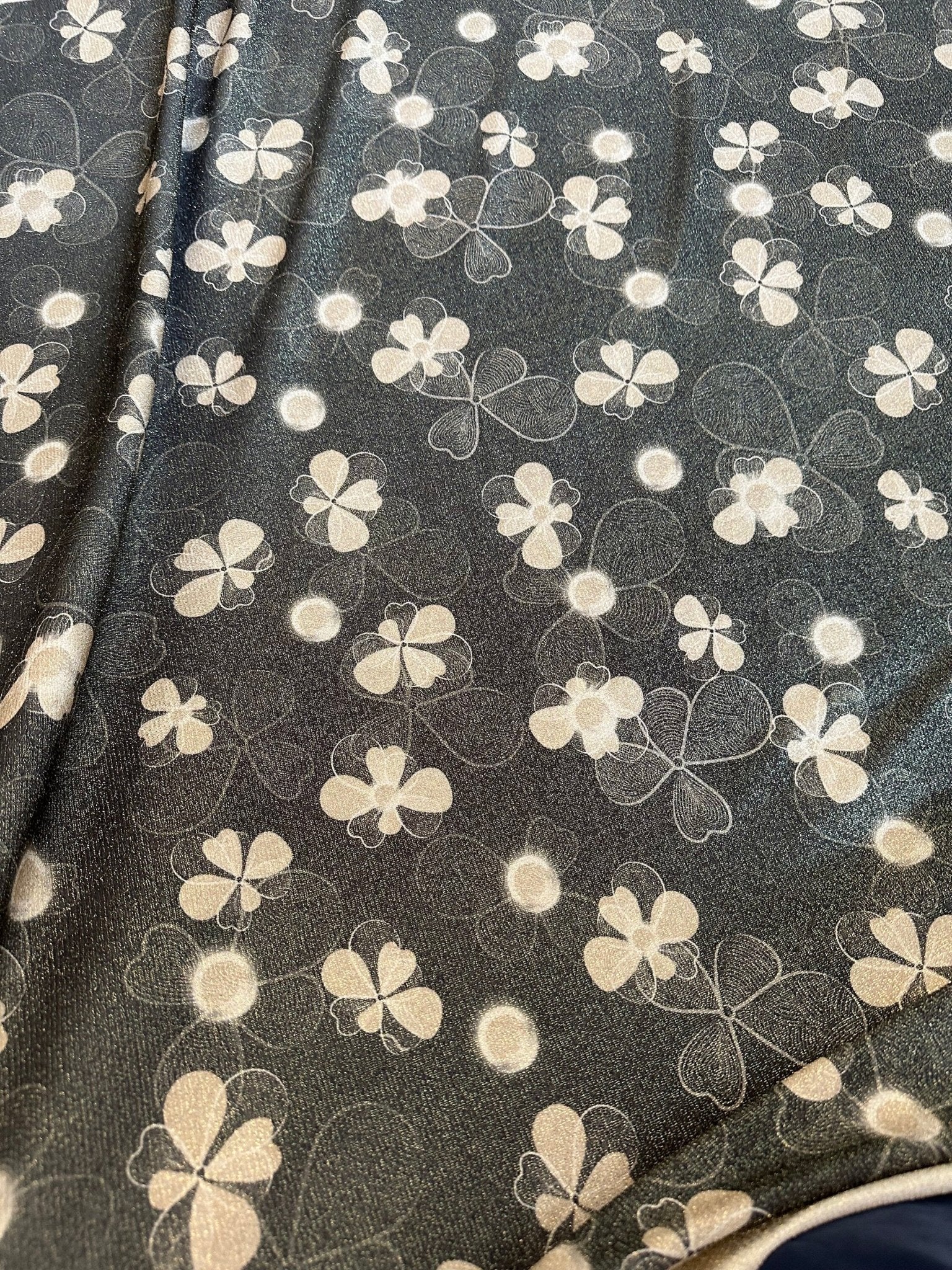 Floral pattern Gold Lurex Fabric, Glitter Knited 4 - way Strecth - Whotex Online Fabric Store
