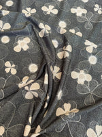 Floral pattern Gold Lurex Fabric, Glitter Knited 4 - way Strecth - Whotex Online Fabric Store