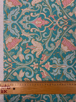Floral Scroll Lurex Fabric by the Metre - Whotex Fabrics London