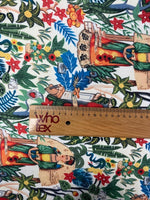 Frida Kahlo Tropical Print Fabric by the Metre - Whotex Fabrics London