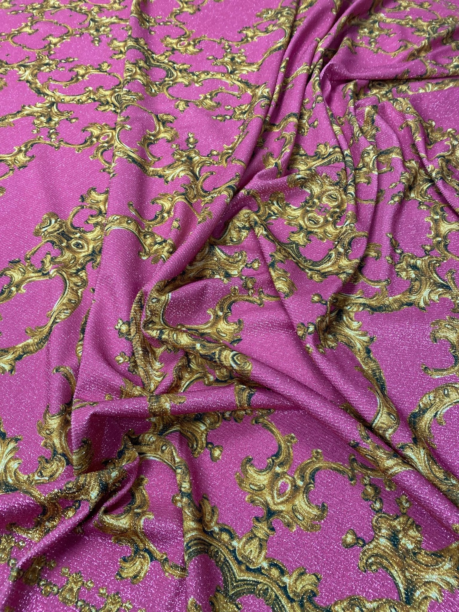 Fuchsia Baroque Fabric by Metre - Whotex Fabrics London