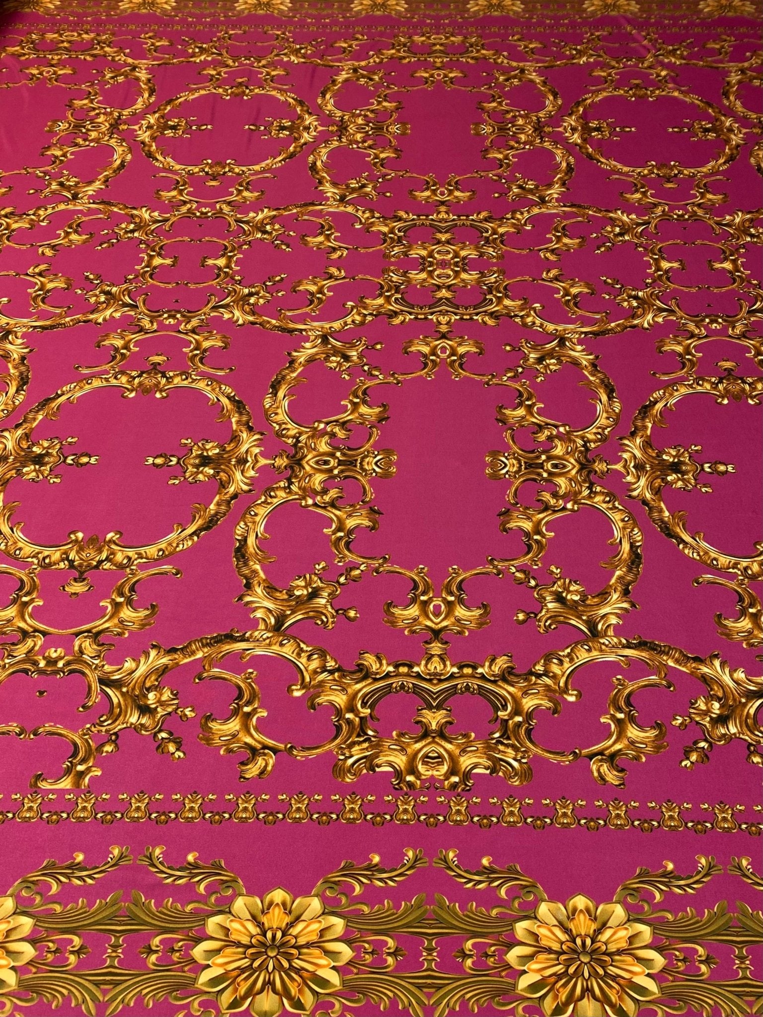 Fuchsia Baroque Fabric by Metre - Whotex Fabrics London