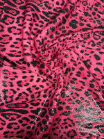 Fuchsia Leopard Sequin Fabric for Party Fashion - Whotex Fabrics London