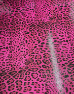 Fushia Leopard Sequin Fabric, 2 - Way Stretch Sequin Fabric By The Yard - Whotex Online Fabric Store
