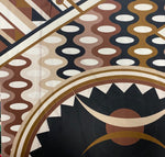 Geometric Art Deco Fabric – Brown Beige Retro Pattern by the Metre - Whotex Fabrics London