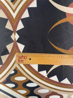 Geometric Art Deco Fabric – Brown Beige Retro Pattern by the Metre - Whotex Fabrics London