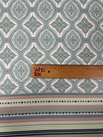 Geometric Border Linen Fabric by the Metre - Whotex Fabrics London