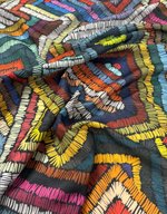 Geometric Colorful Wave Fabric by Metre - Whotex Fabrics London