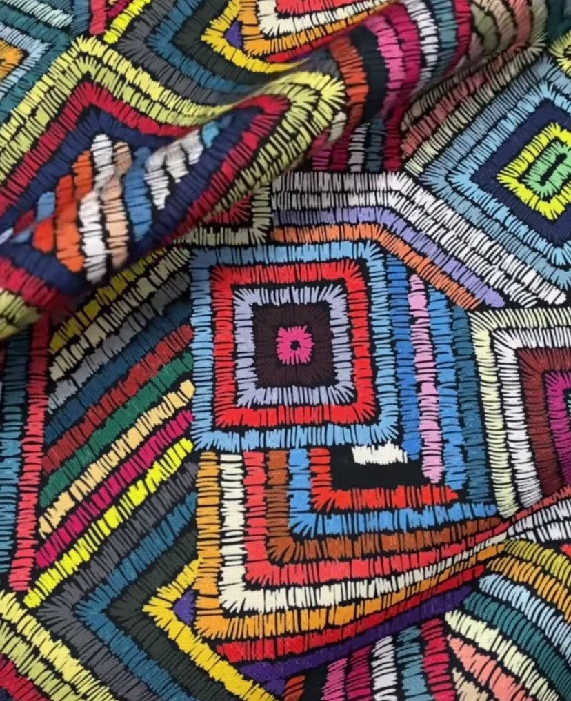 Geometric Colorful wave Upholstery Fabric, Digital print Fabric, outdoor , runner, curtain, tablecloth, handbag Fabric - Whotex Online Fabric Store