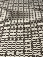 Geometric Diamond Fabric – Black & Beige Minimal Print by the Metre - Whotex Fabrics London
