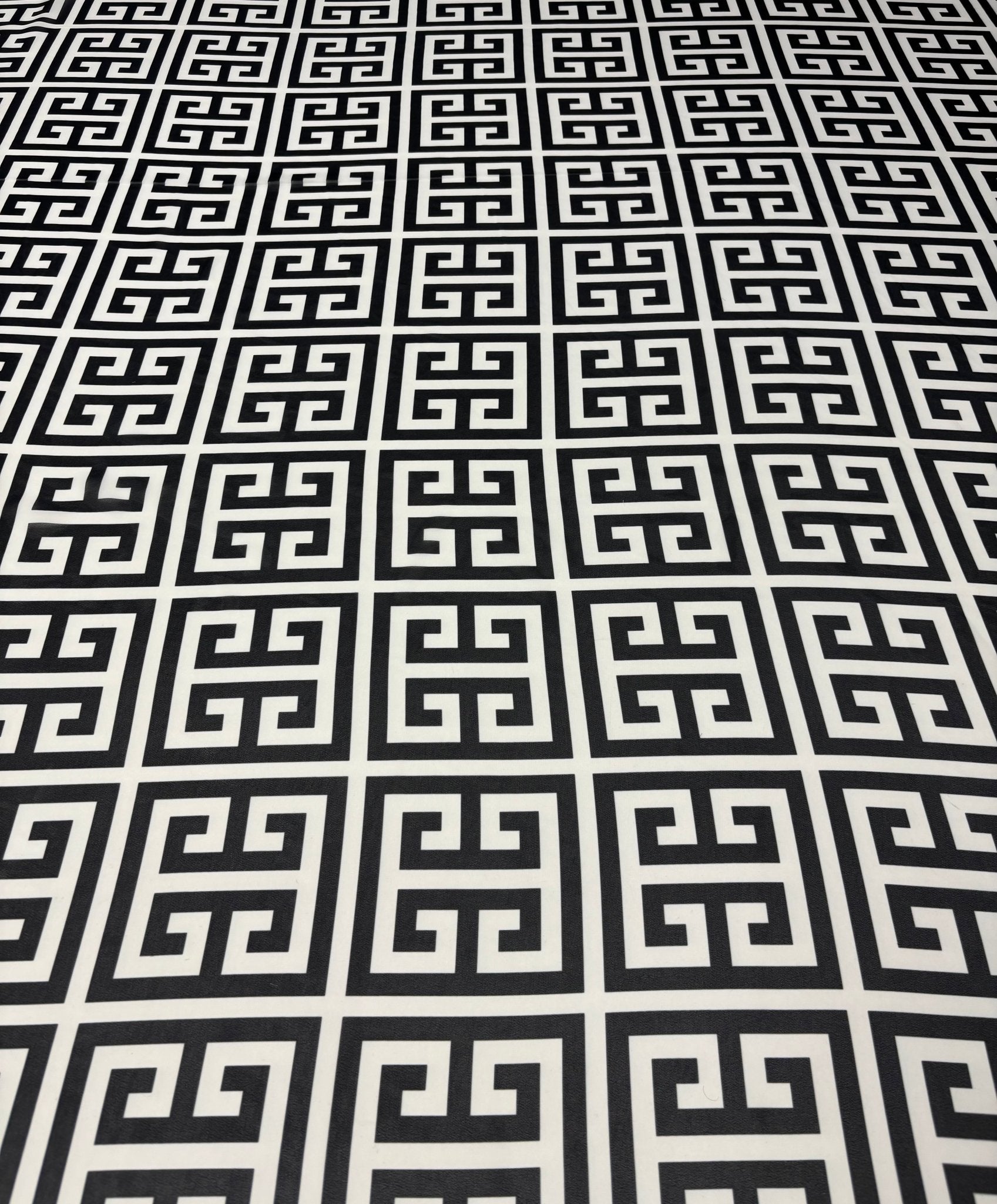 Geometric Greek Key Chiffon Fabric by the Metre - Whotex Fabrics London