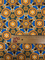 Geometric Medallion Moss Crepe Fabric by the Metre - Whotex Fabrics London
