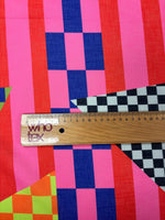 Geometric Print Linen Fabric by the Metre - Whotex Fabrics London