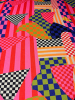 Geometric Print Linen Fabric by the Metre - Whotex Fabrics London