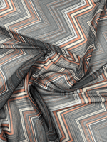 Geometric Zigzag Chiffon Fabric by the Metre - Whotex Fabrics London