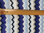 Geometric Zigzag Patterned Fabric – Blue, Purple & Beige Woven - Whotex Online Fabric Store