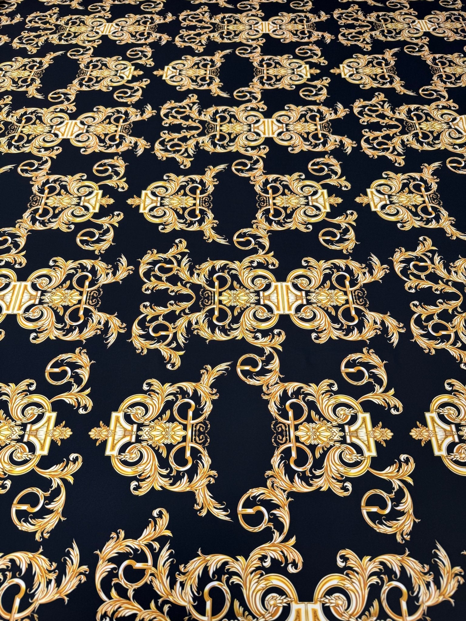 Gold Baroque Crepe Fabric by the Metre - Whotex Fabrics London