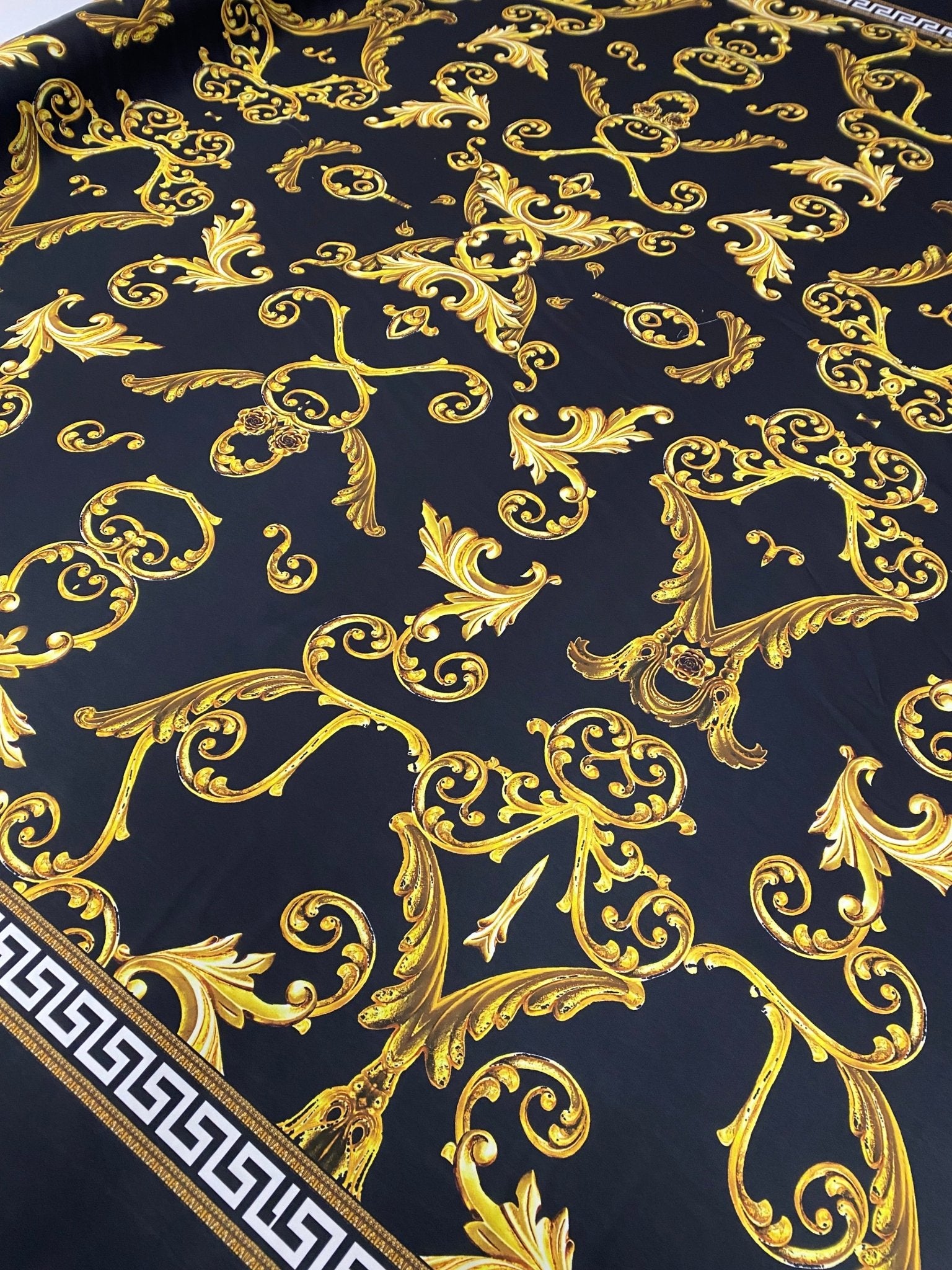 Gold Baroque Crepe Fabric by the Metre – Elegant & Luxury - Whotex Fabrics London