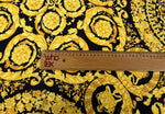 Gold Baroque Medallion Moss Crepe Fabric by the Metre - Whotex Fabrics London