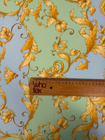 Gold Baroque Moss Crepe Fabric by the Metre - Whotex Fabrics London