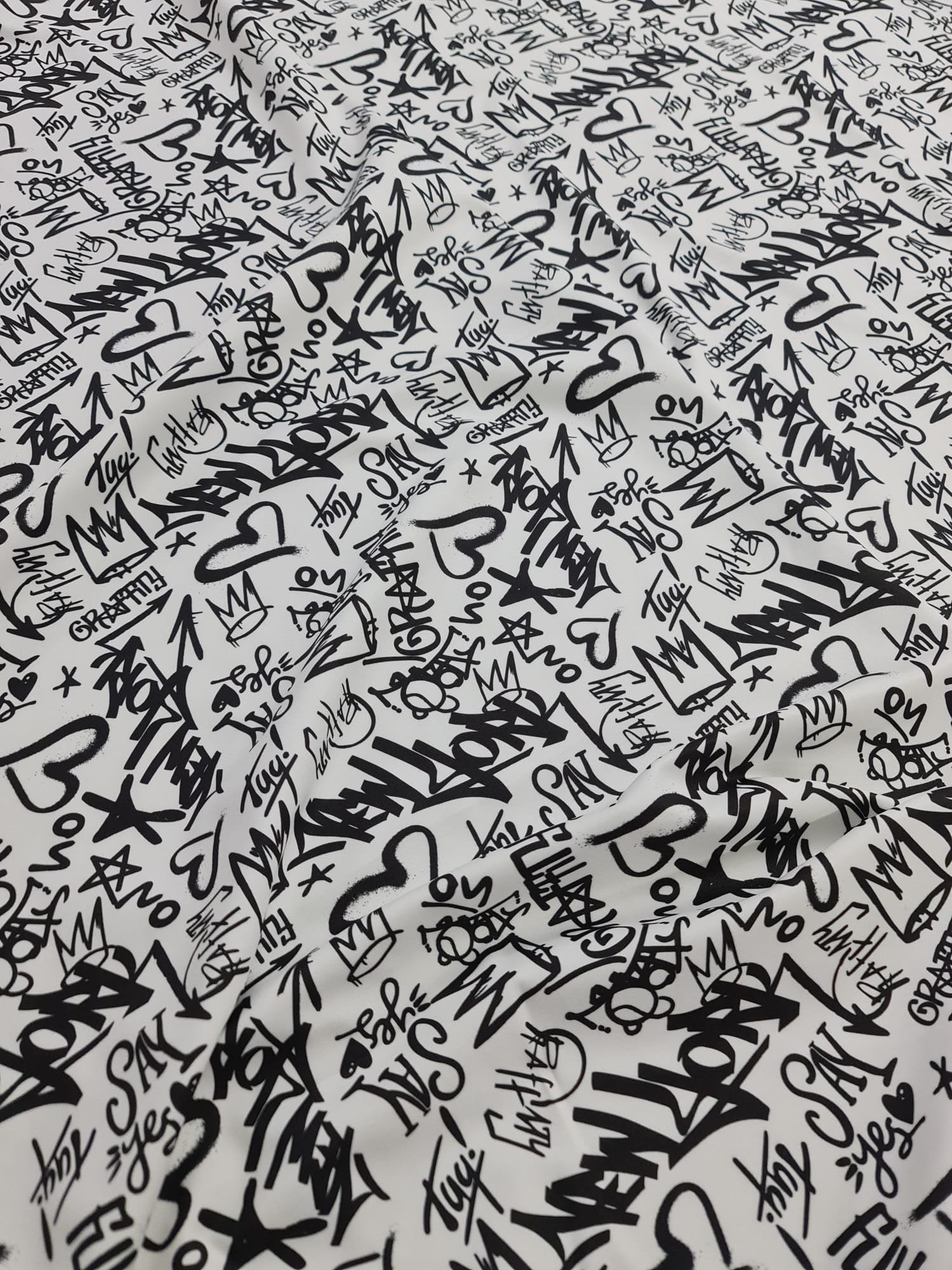 Graffiti Pattern Fabric, dancewear, activewear, sportwear Fabric By The Yard - Whotex Online Fabric Store