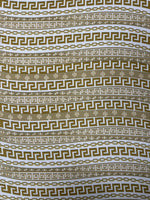 Greek Key Stripe Moss Crepe Fabric by the Metre - Whotex Fabrics London
