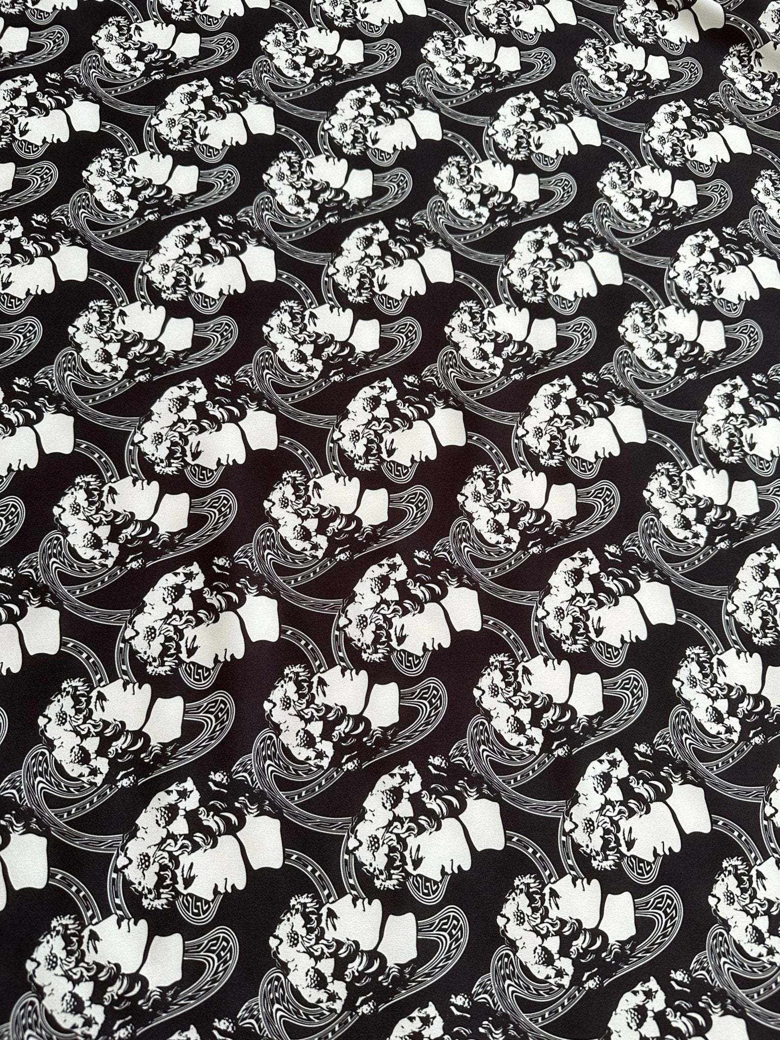 Crep Pattern Greek Crepe Fabric Youth Pattern Black White Rome Design – Custom ...