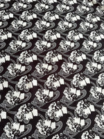 Greek Youth Pattern Crepe , Rome Pattern Black White Fabric - Whotex Online Fabric Store