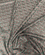 Green and Brown Zigzag Knit Jersey Mesh Fabric - Whotex Fabrics London
