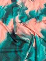 Green and Pink PatternTie Dye Fabric By Metre - Whotex Fabrics London