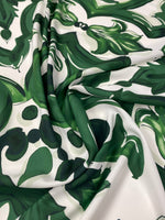 Green Baroque Floral Fabric by Metre - Whotex Fabrics London