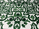 Green Baroque Floral Printed Table Runner - Whotex Fabrics London