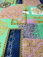 Green Baroque Pattern Crepe Fabric , by the yard and half yard - Whotex Online Fabric Store