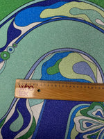 Green Blue Shimmer Print Lurex Fabric by the Metre - Whotex Fabrics London