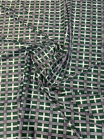 Green Check Spandex Fabric by the Metre - Whotex Fabrics London