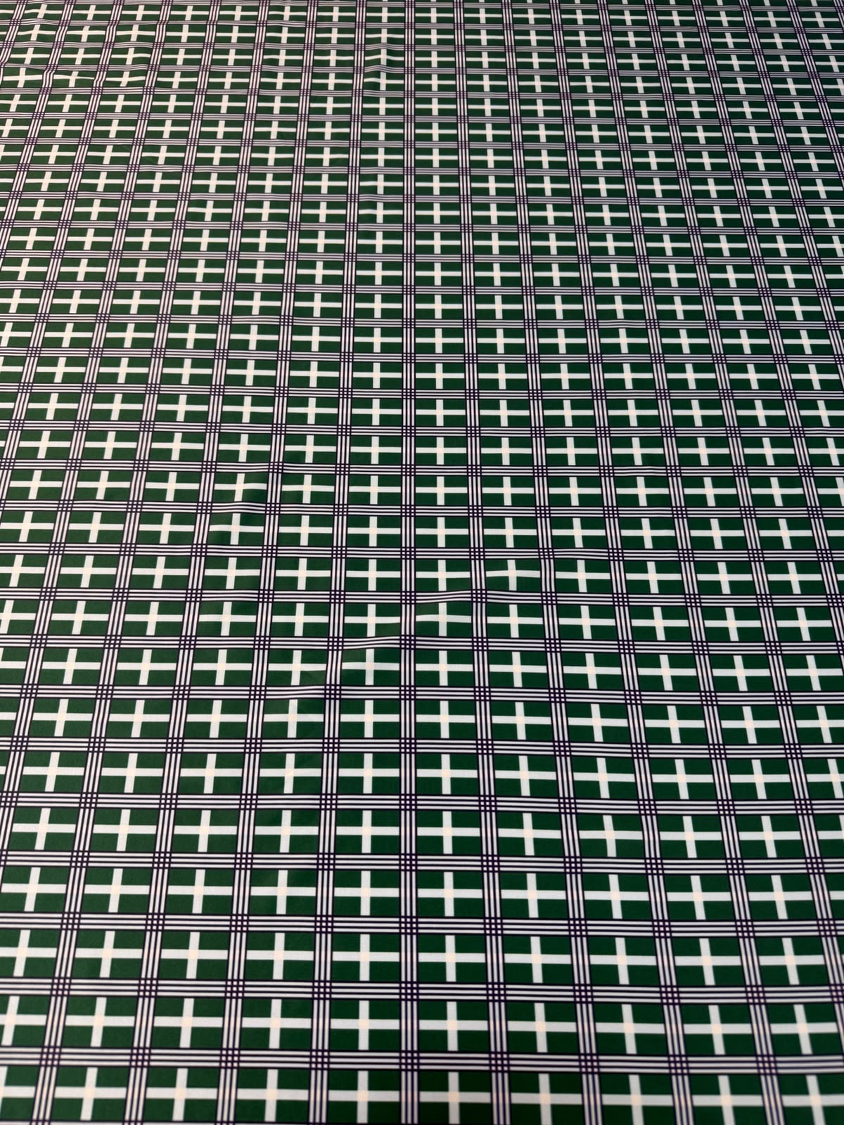 Green Check Spandex Fabric by the Metre - Whotex Fabrics London