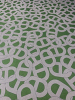Green Geometric Pattern Fabric by the Metre - Whotex Fabrics London