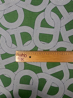 Green Geometric Pattern Fabric by the Metre - Whotex Fabrics London