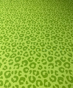 Green Leopard Print Lycra Stretch Fabric by the Metre - Whotex Fabrics London