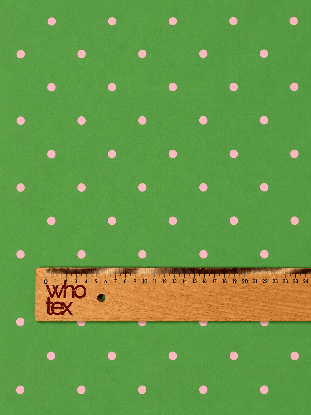 Green & Pink Polka Dot Satin Fabric by the Metre - Whotex Fabrics London