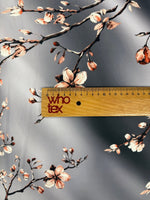 Grey Floral Spandex Fabric by the Metre - Whotex Fabrics London