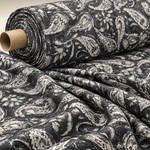 Grey Paisley Fabric by the Metre - Whotex Fabrics London