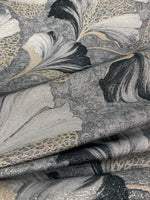 Grey Silver Shimmer Print Lurex Fabric by the Metre - Whotex Fabrics London