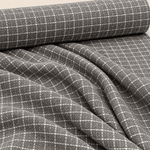 Grey Wool Tweed Fabric – Glitter Checked Suiting by the Metre - Whotex Fabrics London