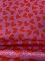 Heart Print Cotton Fabric - Whotex Fabrics London